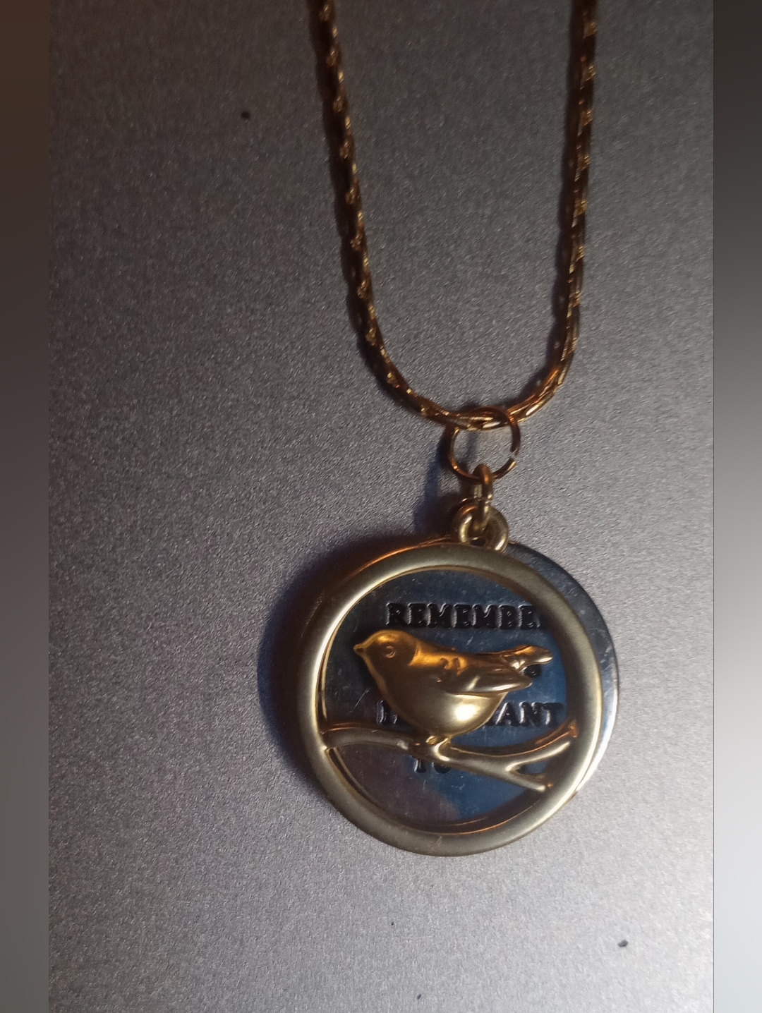 Hand Crafted Gold-Tone Bird Pendant Necklace